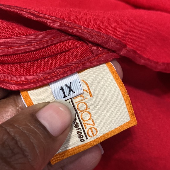 Fridaze Linen Redefined zip front swing 100% Linen jacket sz 1X red - Picture 4 of 7